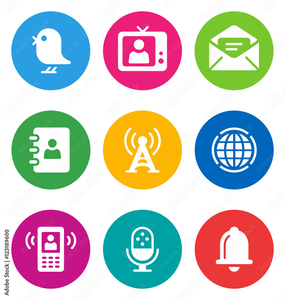 color communication icons color communication icons