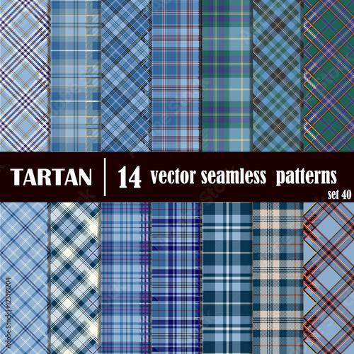 Set Tartan Seamless Pattern.