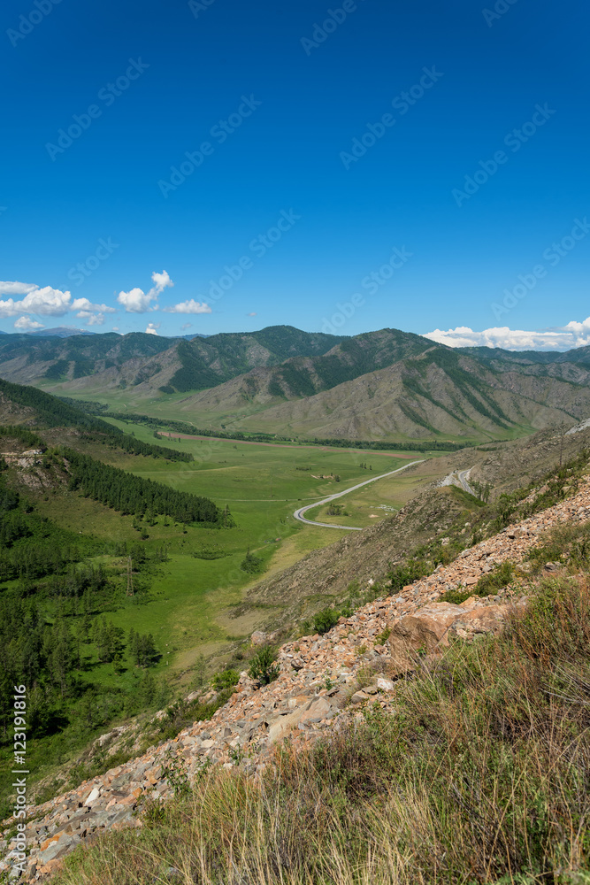 Fototapeta premium mountain valley forest sky
