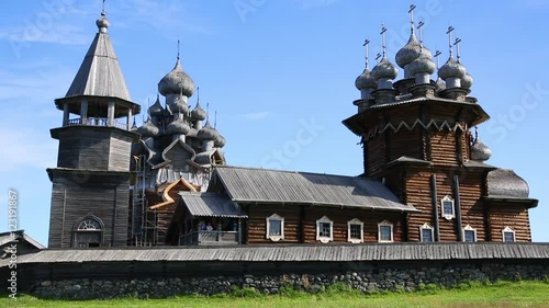 Wooden architectural ensemble of Kizhi on Kizhi Island in Russia. Churchyard declared a World Heritage Site by UNESCO.