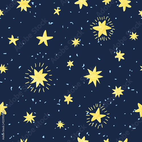 Tapety Wzór nocnego nieba. Tło z ręcznie rysowane akwarela gwiazd.