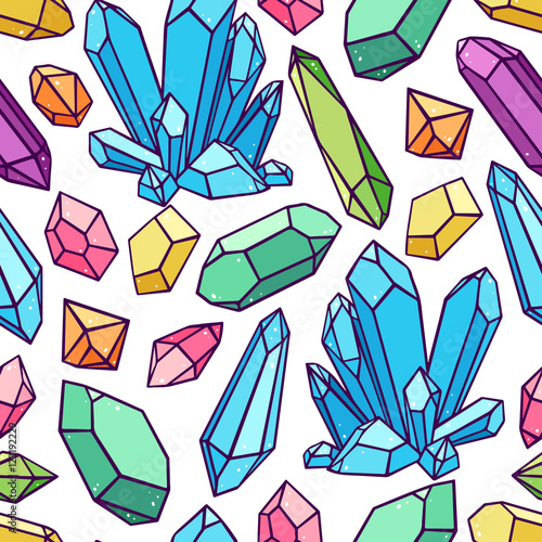 seamless pattern of crystals