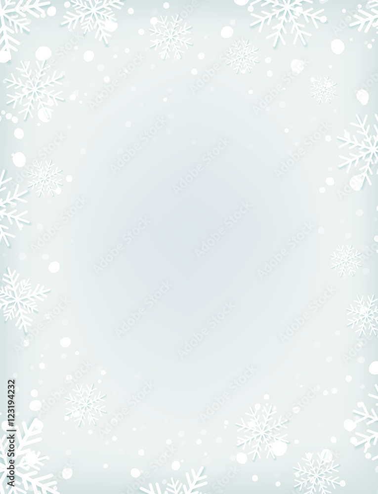Blank winter background with snow and snowflakes. Blank winter background with snow and snowflakes.