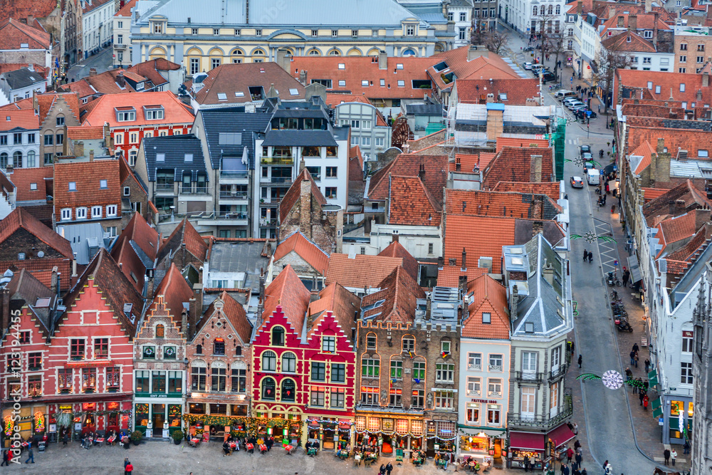 Fototapeta premium ベルギー・ブルージュの街並み