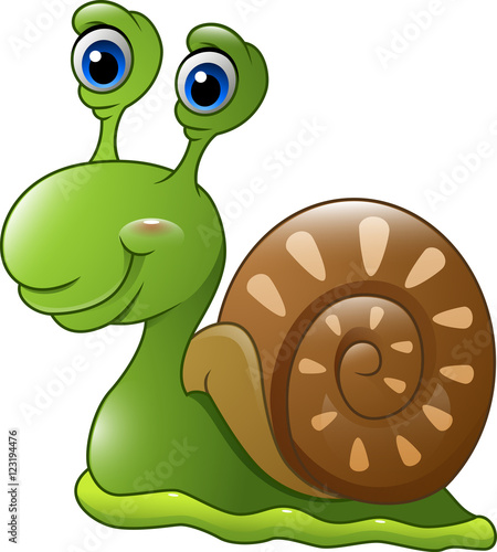 Cute snail isolated on white background

