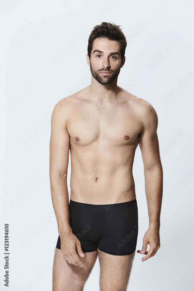 Shirtless guy in black shorts, portrait