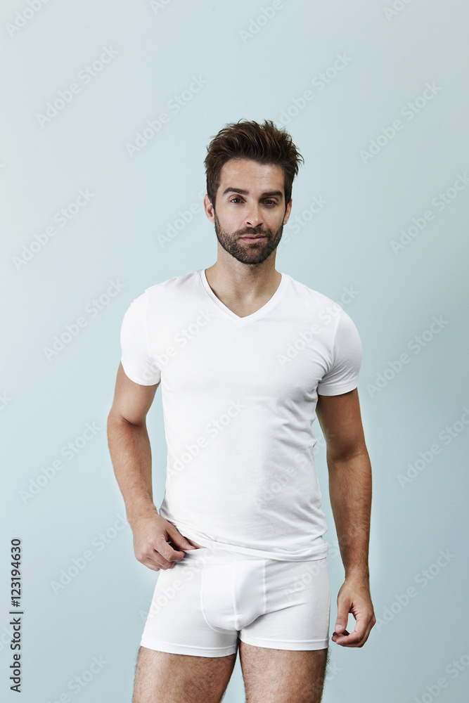 Man posing in underpants, portrait Man posing in underpants, portrait