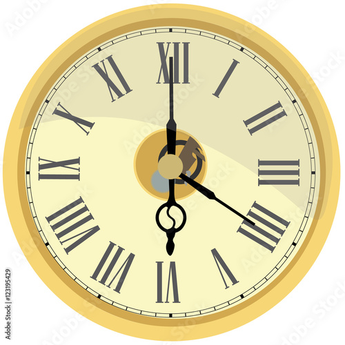 Golden wall clock