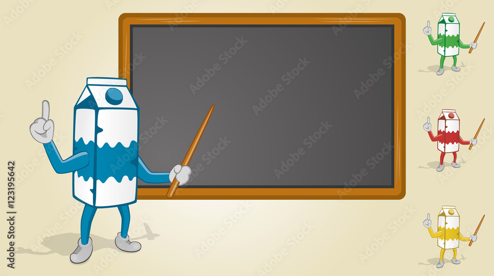 Milk Carton Teaching With Blackboard