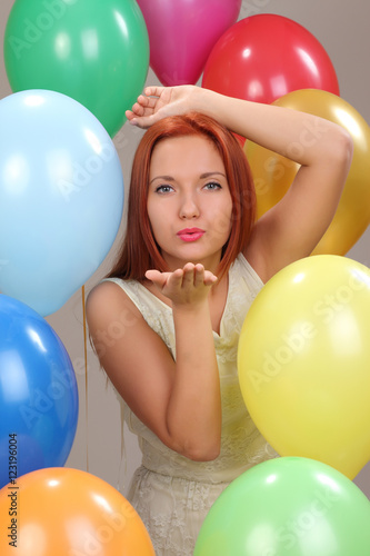 Portrait girl with balloons