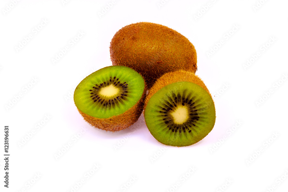 Healthy fresh kiwi isolated on a white background