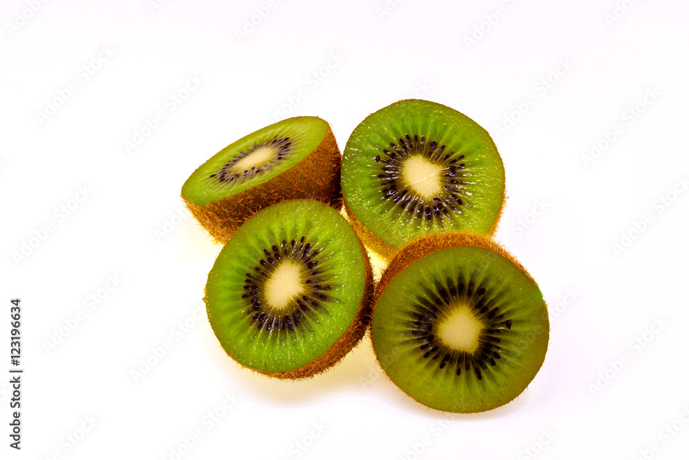 Healthy fresh kiwi isolated on a white background