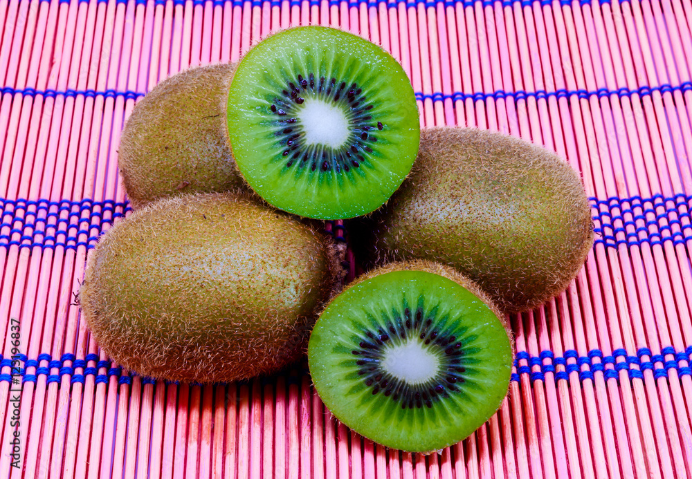 Healthy fresh kiwi on a woodden background