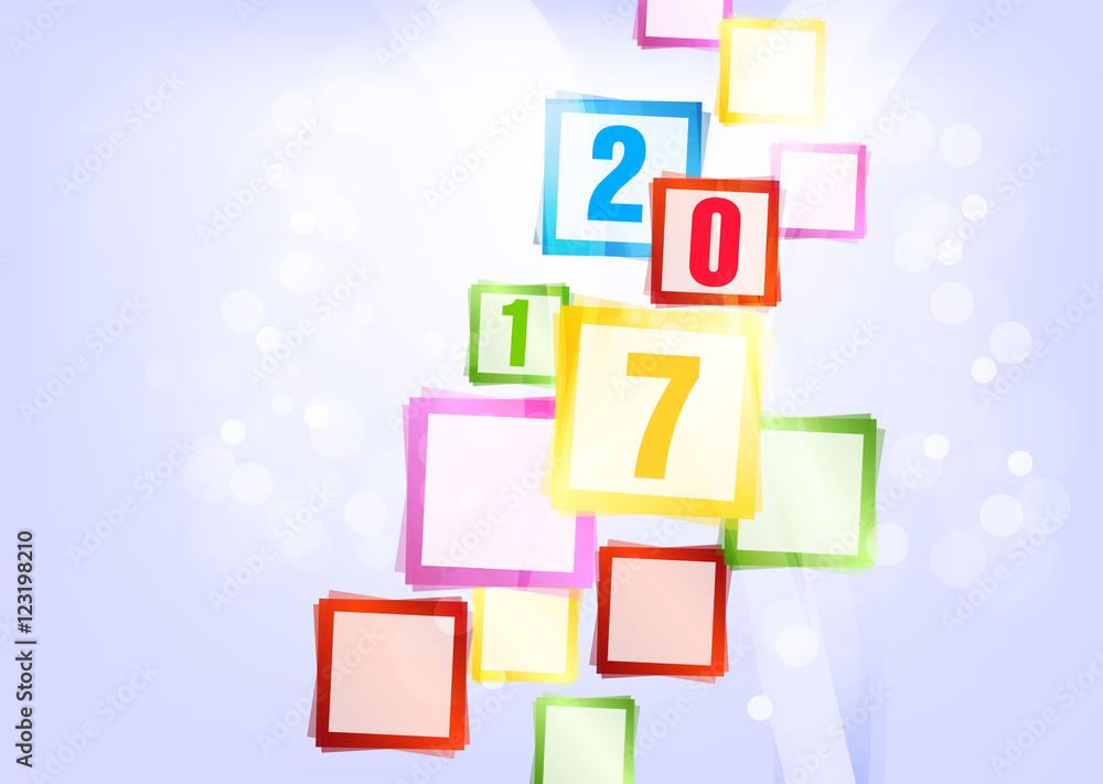 Happy New Year 2017 background. Colorful, Greeting card Happy New Year 2017 background. Colorful, Greeting card