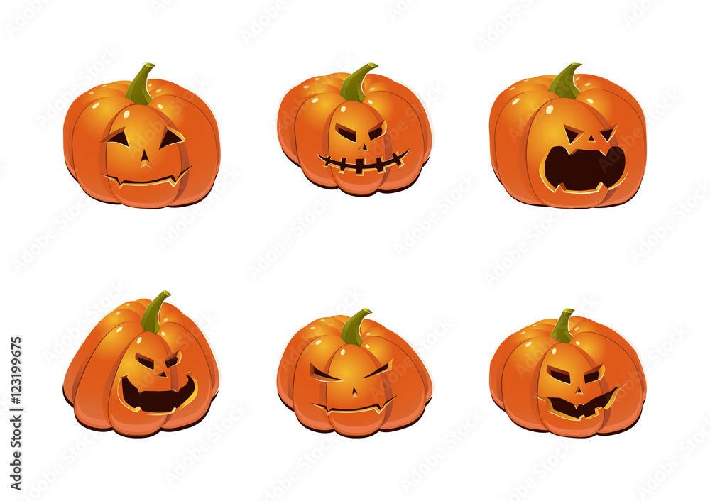 Halloween set with pumpkins Halloween set with pumpkins