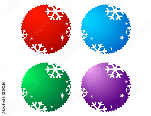 set of sale labels with snowflake