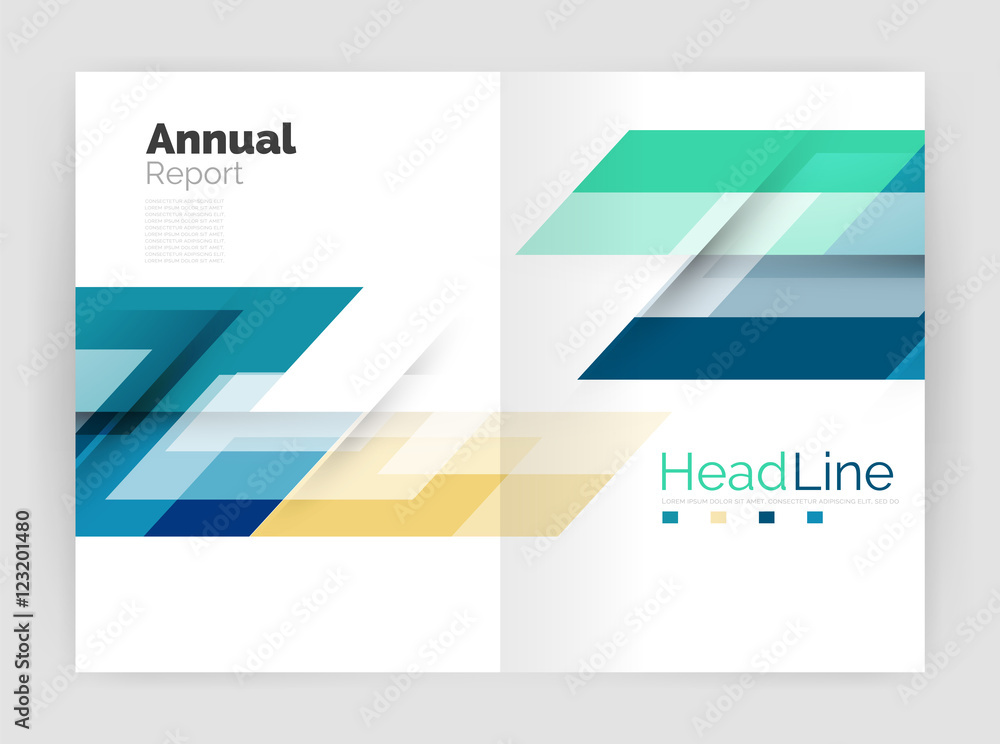 Fototapeta premium Geometric business annual report templates, modern brochure flyer template