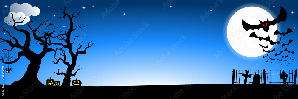 Fotografie banner with bats against the full moon