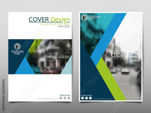 Green and blue business annual report brochure flyer design template vector, Leaflet cover presentation abstract geometric background, modern publication poster magazine, layout in A4 size