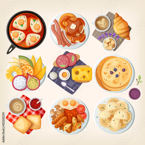 Traditional breakfast dishes from different countries: Israel, U