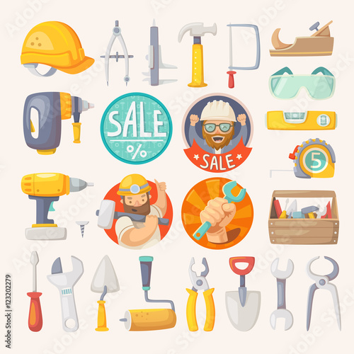 Collection of tools for house remodeling