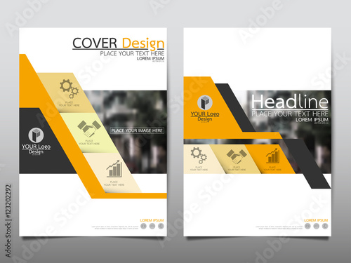 Technology yellow business annual report brochure flyer design template vector, Leaflet cover presentation abstract geometric background, modern publication poster magazine, layout in A4 size