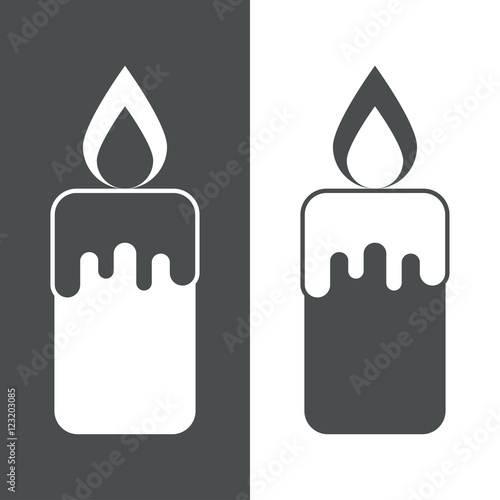 Icono plano vela encendida gris