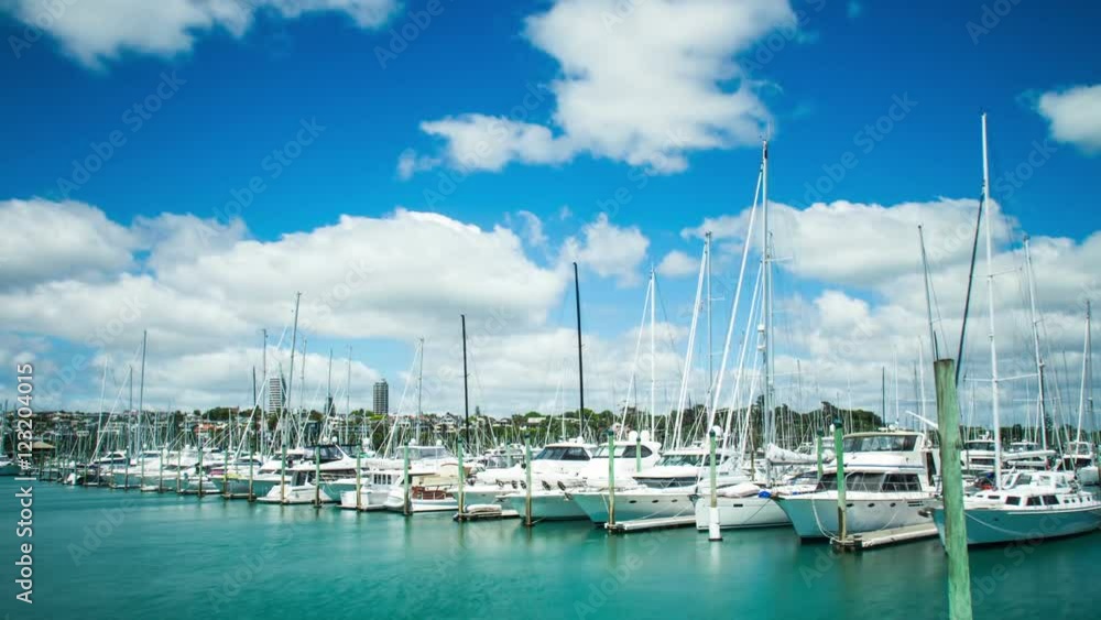 Time Lapse - Beautiful Clouds Moving Over Harbor of Auckland, New Zealand Time Lapse - Beautiful Clouds Moving Over Harbor of Auckland, New Zealand