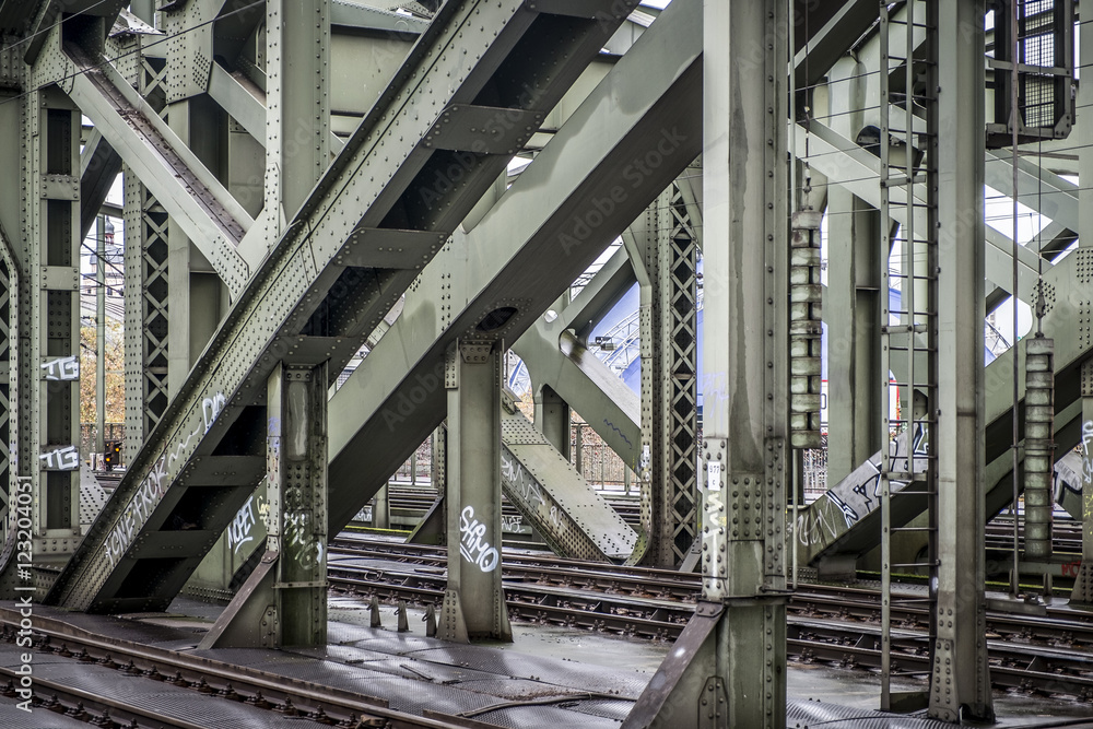 Structure detail in a bridge in Koln Germany Structure detail in a bridge in Koln Germany