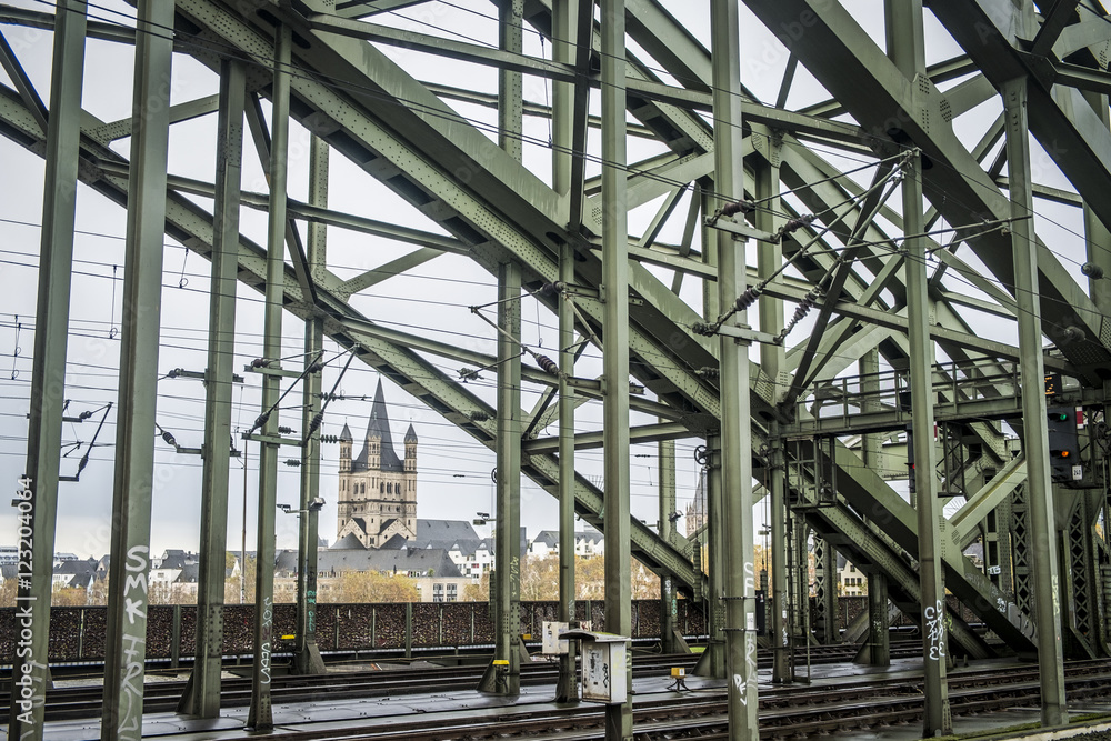 Structure detail in a bridge in Koln Germany Structure detail in a bridge in Koln Germany