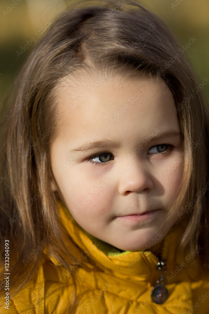 Portrait of a girl in a park close-up Portrait of a girl in a park close-up