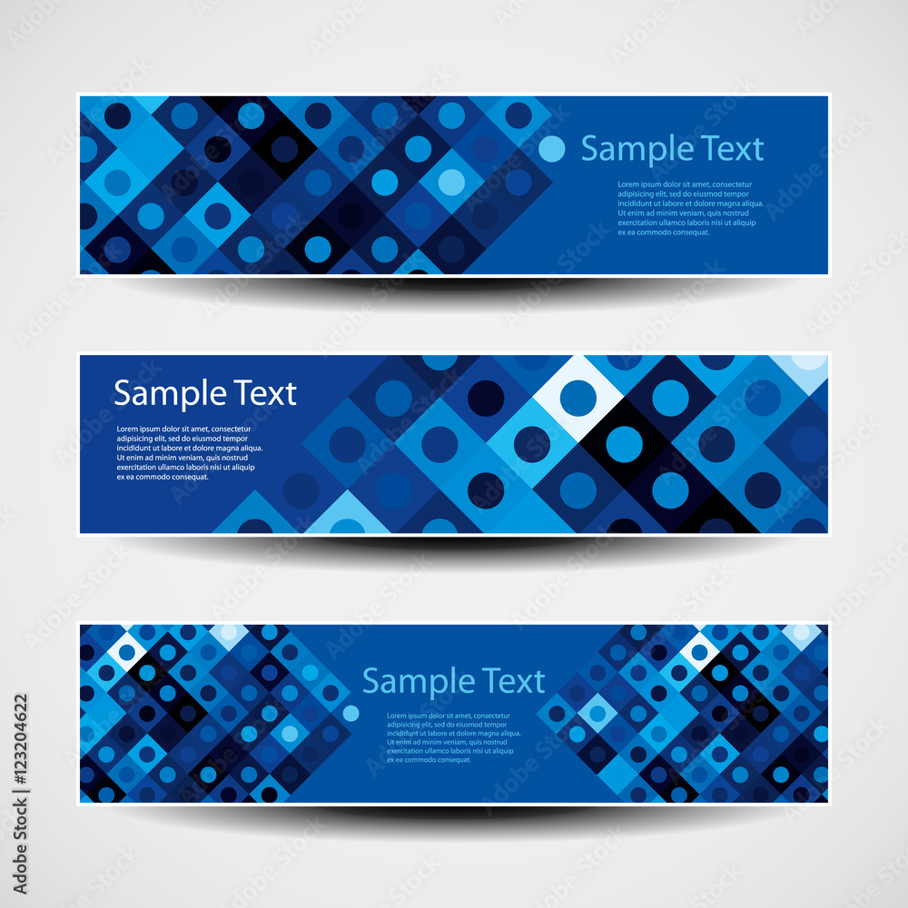 Fototapeta premium Banner or Header Design with Abstract Blue Pattern