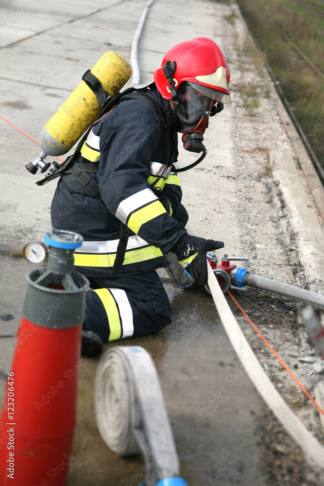 firemen in action, Firefighters exercises train accident, chemical contamination
firemen in action, Firefighters exercises train accident, chemical contamination