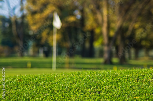 Detail from a golf course at autumn sunny day in Belgrade, Serbia