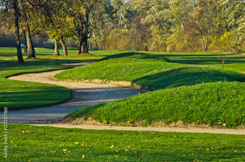 Detail from a golf course at autumn sunny day in Belgrade, Serbia