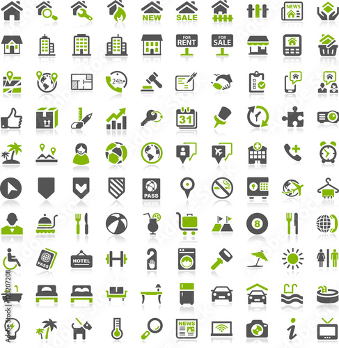 Green Iconset Real Estate Travel Building