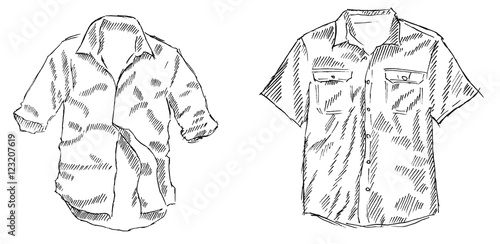 Shirt sketch vector illustration. Small set