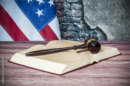 Gavel and USA flag