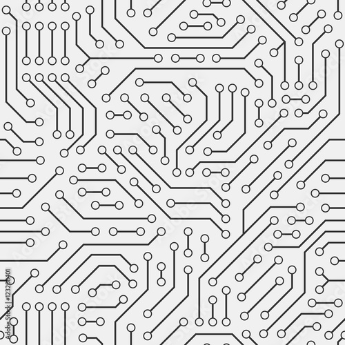 Computer circuit board. Seamless pattern.