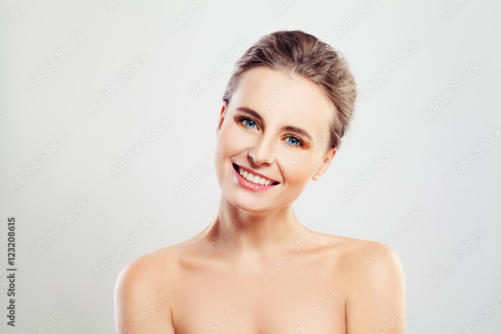 Beautiful Smiling Woman with Clear Skin and Cute Smile. Spa and Beautiful Smiling Woman with Clear Skin and Cute Smile. Spa and