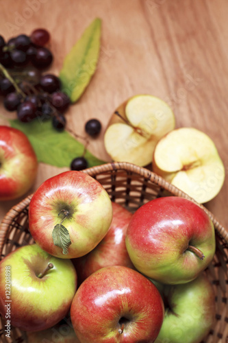 fresh apples in a basket