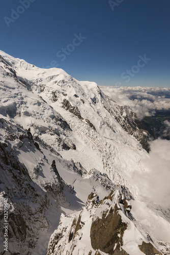 Le massif du Mont-blanc vu depuis l'aiguille du midi à 3800 m d