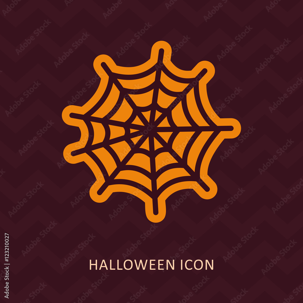 Spider web halloween vector silhouette icon