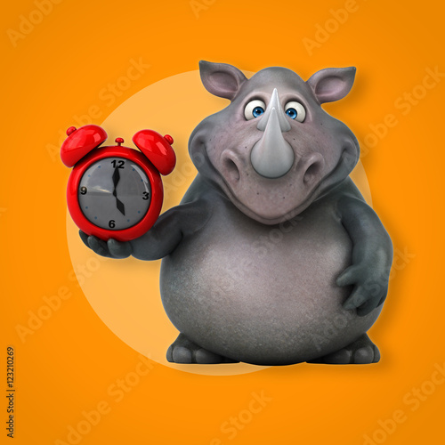 Fun rhinoceros - 3D Illustration