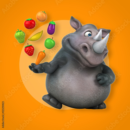 Fun rhinoceros - 3D Illustration