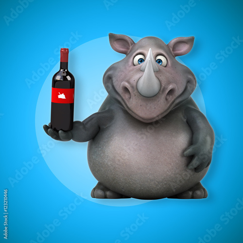 Fun rhinoceros - 3D Illustration