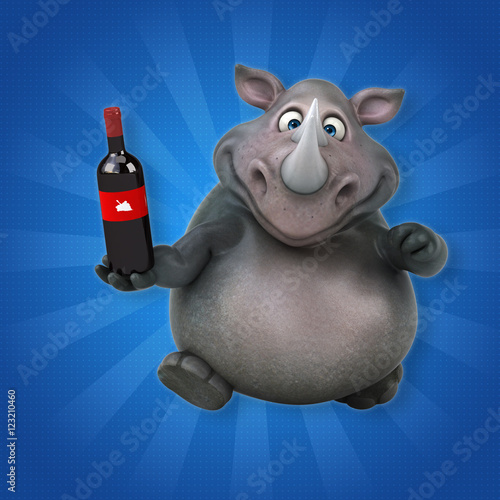 Fun rhinoceros - 3D Illustration