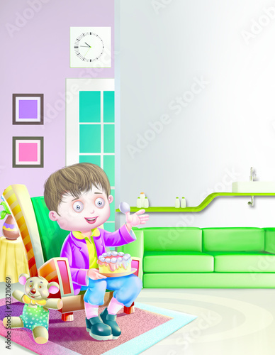 Boy with cake