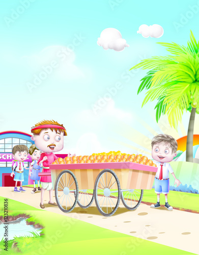 Kids and orange or lemon se...