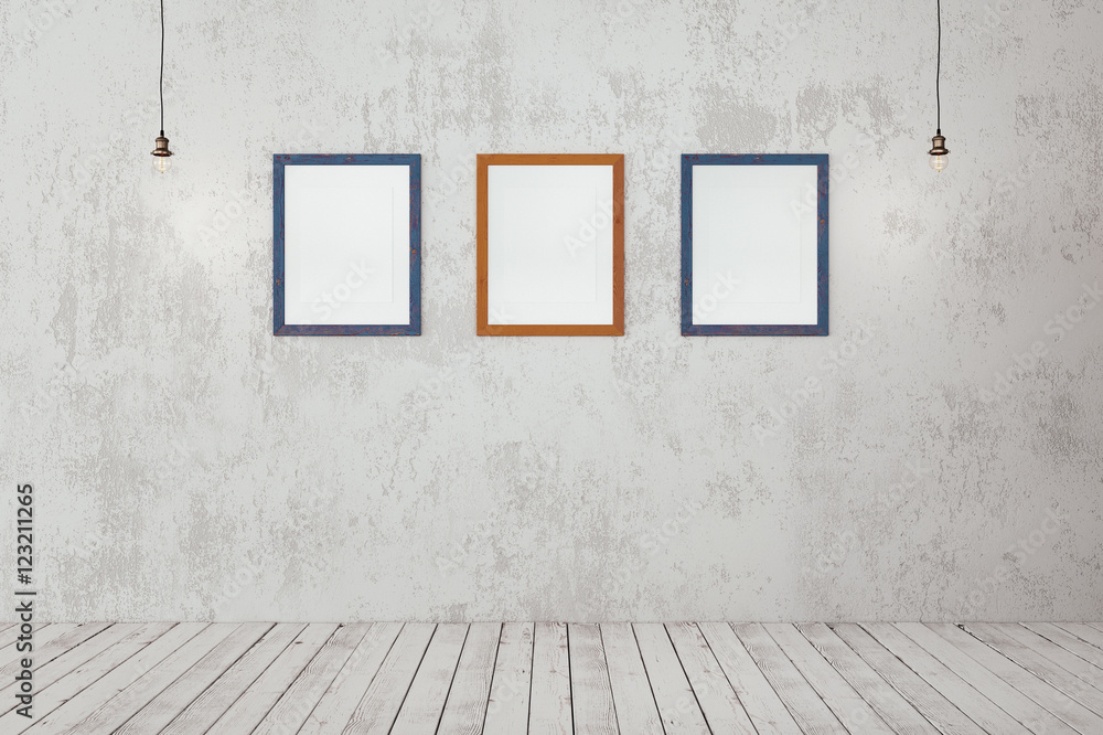 Blank photo frames on the wall Blank photo frames on the wall